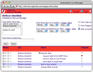 Itemize(tm) List Manager