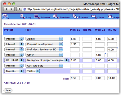 Macroscope(tm) Budget Manager